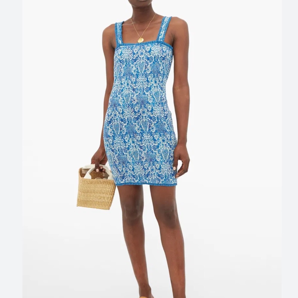 Rhode Jasmine Smock Mini Dress Size S Women Feminine Sleeveless Cotton Pullover